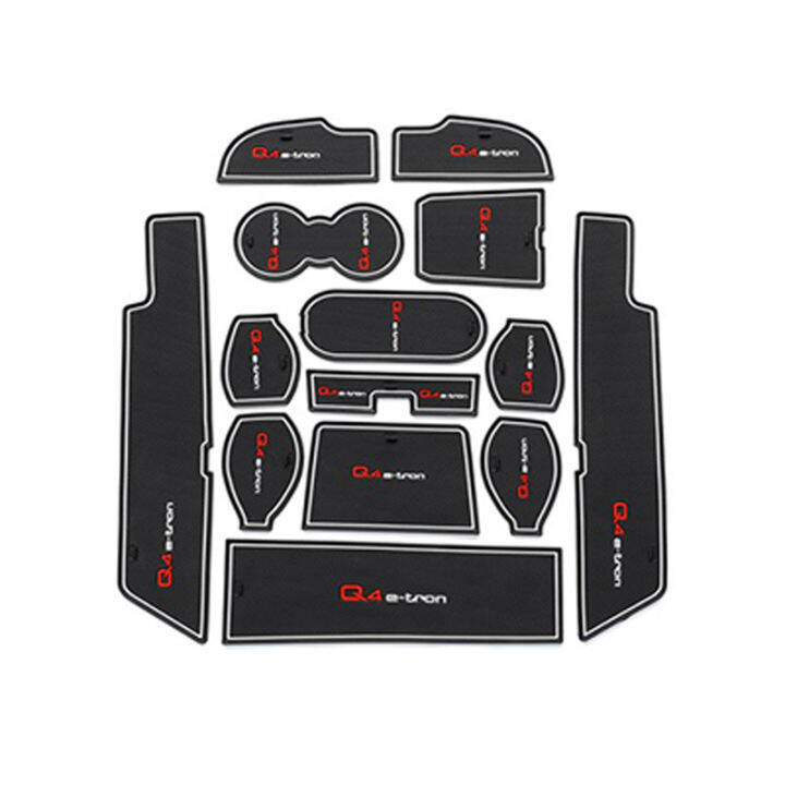 14pcs-สำหรับ-audi-q4-e-tron-รถจัดแต่งทรงผมภายใน-anti-slip-mat-ที่วางแก้ว-mat-ประตู-groove-pad-เบาะยางอุปกรณ์เสริม