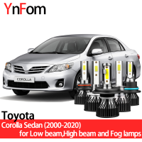 YNFOM LED headlights kit for Toyota Corolla Sedan E12-E21 00-20 Low beam,High beam,fog lamp,car accessories,car headlight bulbs