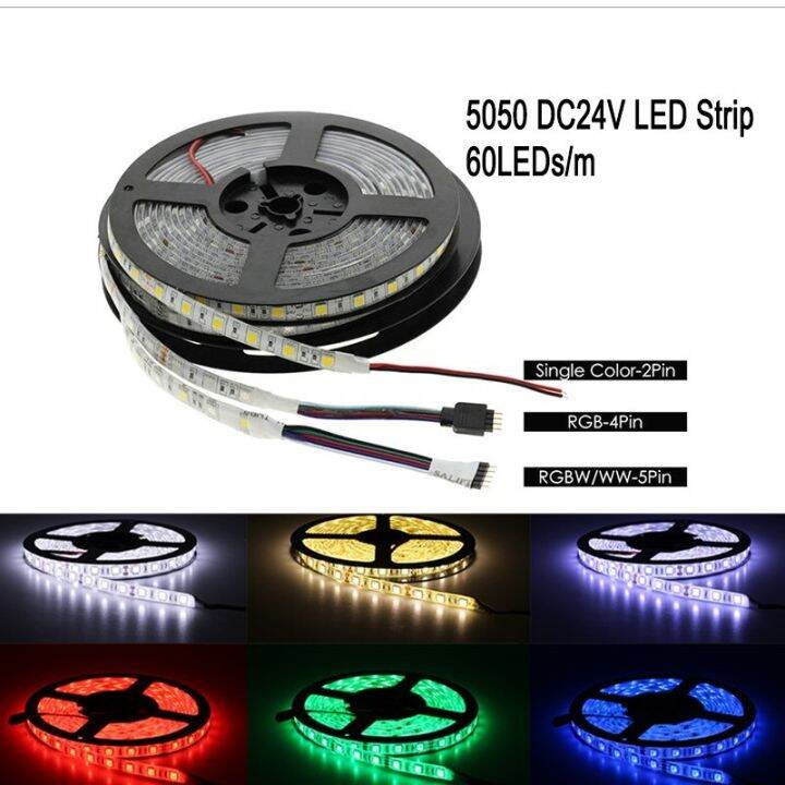 DC 24V LED Strip Light SMD 5050 Waterproof 5M 60 Led /M Led Strip Lamp
