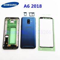 【✔In stock】 jiejiu65879742 Samsung Galaxy A6 Sm-A600fn /Ds A600 2018หลังปิดด้วยกระดุมประตูหลัง A6 A600f กรอบกลางเต็มสติกเกอร์ที่อยู่อาศัย