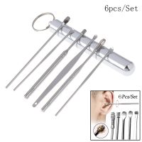 6Pcs/Lot Multifunction Portable Ear Pick Stainless Steel Spiral Ear Pick Spoon Ear Wax Removal Cleaner Ear Care Beauty Tools