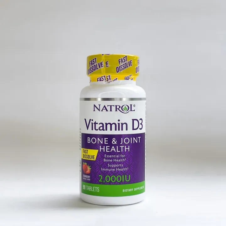 Natrol, Vitamin D3, Fast Dissolve, Strawberry, 2,000 IU, 90 Tablets Lazada PH