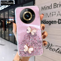 Realme เคสโทรศัพท์11 Pro + เคสประกายดวงจันทร์ซิลิโคนนิ่มใสรูปผีเสื้อป้องกันการตกสำหรับ Realme 11 Pro Plus ปกหลัง