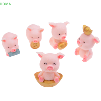 ?【Lowest price】HOMA สัตว์ขนาดเล็กหมูน่ารัก5ชิ้น เซ็ตตกแต่งสวนแบบทำมือของตกแต่งสวนในเทพนิยาย