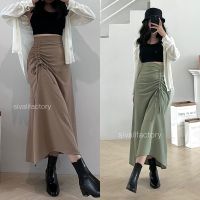 COD ✒☬ The Monolopy Shop28dfgs8dgs Sivali Tamara Skirt - Casual Flowy Drawstring Skirt - Midi Maxi Ruched Skirt - Korean Look Womens Skirt