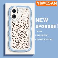 YIWESAN เคสสำหรับ Xiaomi MI Xiaomi MI Redmi 10 5G Note 11E 5G Redmi 11 Prime เคสการ์ตูนหมีมีความสุขลายคลื่นกันกระแทกแบบใสนิ่มเคสมือถือเคสโปร่งใสลายกล้องถ่ายรูปที่สร้างสรรค์ซิลิกาเจลฝาครอบป้องกัน