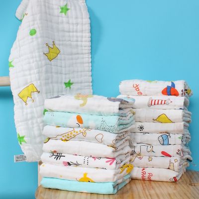 ☏ Burp Cloth Soft Newborn Muslin Infant Cartoon Cotton Feeding Towel Bib Absorbent Saliva Burp Cloth Baby Stuff Kid Stuff 25x50CM