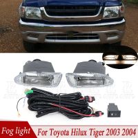 ☋ Fog Light 1 Set Front Bumper Fog Lamp Assembly Car Light With Bulb With Wiring Switch Harness For Toyota Hilux Tiger 2003 2004