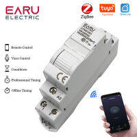 AC 110V 220V 16A Single Phase 18MM Mimi Din Rail 35mm Zigbee WIFI Smart Timer สวิตช์รีเลย์ Breaker รีโมทคอนโทรลโดย Tuya APP-Pujeu