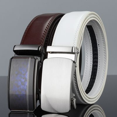 The new mens leather belt business layer automatic high-end buckle men ✇