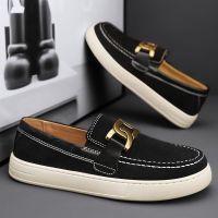 ∏❦❈ Spring and summer 2023 new Doudou shoes mens shoes lazy slip on breathable casual shoes leather all-match trendy shoes men