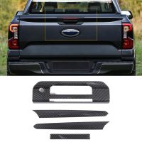 For Ranger 2023 Car Rear Handle Cover Trim Trunk Decorative Sticker Replacement Spare Parts ABS Carbon Fiber