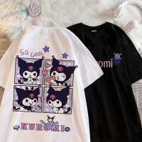 GG เสื้อยืดเด็ก เสื้อยืดแขนสั้นพิมพ์ลายสไตล์เกาหลี Kuromi girl ผ้าดีและนิ่มสุดๆ