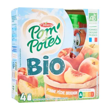Shop Materne Pom'Potes Apple, Apricot Compote In Gourd, No Added Sugar  4x90g