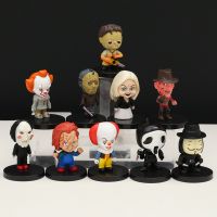 Corinada 5cm Jason Freddy Pennywise Chucky Tiffany Billy Ghostface V Leatherface Figure Model Toys Ornaments Present 10pcs/set