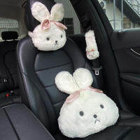 Cartoon Car Headrest Neck Pillows Plush Seat Back Lumbar Support Cushion Shoulder Cover For Seat Belt Universal Car Accessories