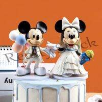 【hot sale】 ✒ B09 2Pcs/Set Disney Mickey Mouse Minnie Get Married Wedding Dress Cartoon Cake Decoration Q Version PVC Action Figures Model Toys Doll Kids Gifts