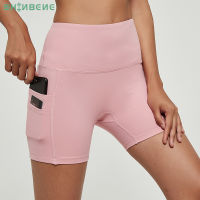 SHINBENE POCKET+NO Camel Toe Fitness Gym Workout Shorts Women High Waist Buttery-soft Yoga Athletic Training Sport Shorts S-XXL