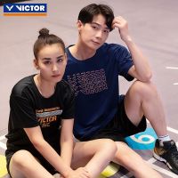 Victor VICTOR Victor เสื้อยืดออกกำลังกายแขนสั้น,T10028ชุดแบดมินตันกีฬาสำหรับทั้งหญิงและชายระบายอากาศได้ดีฤดูร้อน