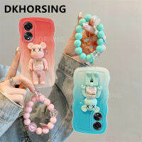 DKHORSING เคสกันกระแทกเลนส์สำหรับ OPPO A58 A78 A77 A76 A96 A55 A54 A16 A16K A16E A17 A17K A58 NFC A78 NFC เคสมือถือซิลิโคนนิ่มขอบคลื่นใหม่ OPPOA58 NFC 2023กันกระแทกฝาหลัง OPPOA78 4G 5G ด้วยที่ใส่และสร้อยข้อมือรูปหมีน่ารัก3D