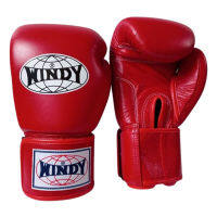 Windy Boxing Gloves Velcro Red color (8,10,12,14,16,18 oz.) Genuine Leather Sparring MuayThai MMA K1นวมซ้อมมวยไทย วินดี้สปอร์ต เมจิกเทป สีแดง ทำจากหนังแท้