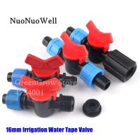 2pcs/lot Blue 16mm Drip Tape Valve Irrigation System Fittings Garden Farm Irrigation Water Tape Connectors Hose Valve Lock Joint Watering Systems  Gar