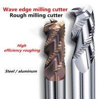 HOT 1PCS Roughing End Mill โซลิดคาร์ไบด์ 3 ขลุ่ย 4 ฟันสําหรับเหล็กเหล็กอลูมิเนียม MDF ไฟเบอร์กลาสอะคริลิคไม้ทองแดงพลาสติก