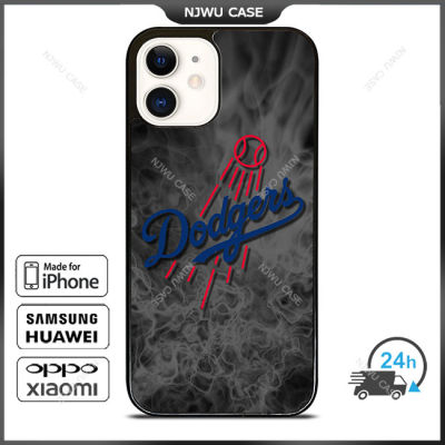 La Dodgers Dark Flames Phone Case for iPhone 14 Pro Max / iPhone 13 Pro Max / iPhone 12 Pro Max / XS Max / Samsung Galaxy Note 10 Plus / S22 Ultra / S21 Plus Anti-fall Protective Case Cover