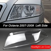 2ชิ้นสำหรับ Skoda Octavia 2007-2009ไฟหน้ารถด้านขวาซ้ายฝาปิดเลนส์ใสโคมไฟหลอดไฟหน้าเปลือกโป๊ะไฟ