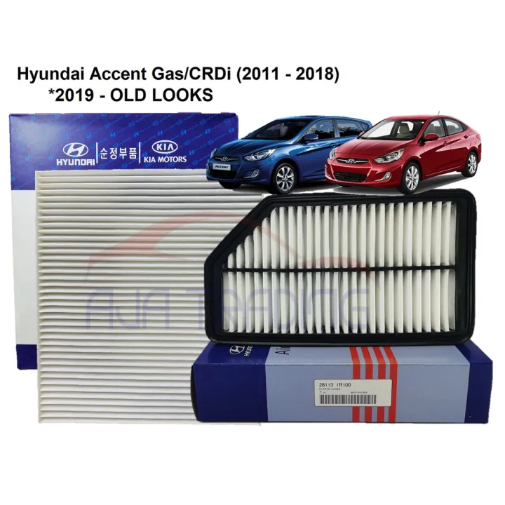 Combo Air Filter and AC Filter for Hyundai Accent Gas and CRDi (2011