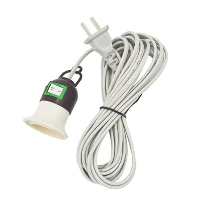 【YF】♧  5M Extension Hanging Lantern Pendant Lamp Cord Cable E27 Socket with On/Off Switch 2-pin Plug for Bedroom