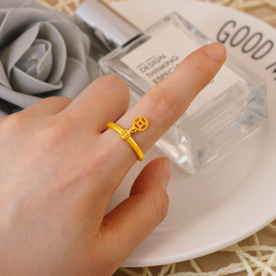 [ฟรีค่าจัดส่ง] แหวนทองแท้ 100% 9999 แหวนทองเปิดแหวน. แหวนทองสามกรัมลายใสสีกลางละลายน้ำหนัก 3.96 กรัม (96.5%) ทองแท้ RG100-179
