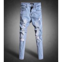 【28-34】Korean style beggar hole skinny jeans for men summer trends Fashion Versatile casual slim fit jeans mens