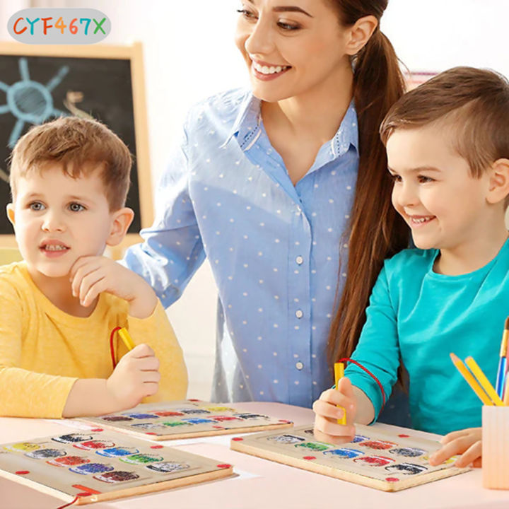 cyf-แม่เหล็กสีและจำนวนเขาวงกตเกมกระดานเกมปริศนาเพื่อการศึกษาสำหรับเด็ก