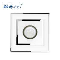 [HOT GELLXKOWOIGHIO 527] IR Light Sensor สวิทช์กระจกอะคริลิคแผงกรอบเงิน Wallpad Human Motion Sensor ผนัง Switch16A AC110 250V สีขาว