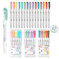 25 Colors Zebra Mildliner Soft Brush Pen Double Tip Highlighter Marker Painting Marking Pens Japanese School Art Stationery WFT8-Yuerek