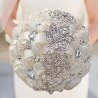 【cw】Hot Sale Luxury Gorgeous Wedding Bridal Bouquet Elegant Pearl Bride Bridesmaid Wedding Bouquet Crystal Sparkle Customized W228-4 ！