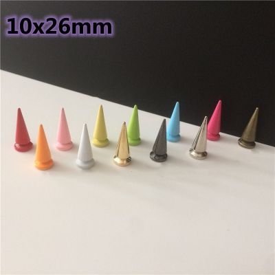 【CW】 10Sets 10x26mm Cone Colorful Spikes And Studs Punk Garment Rivets Leather Shoes