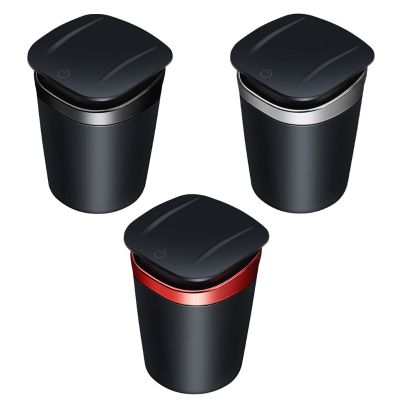 Car LED Ashtray with Detachable Lid Creative Portable Ashtrays LED Light Decorative Coin Storage Cup Container Ash Tray