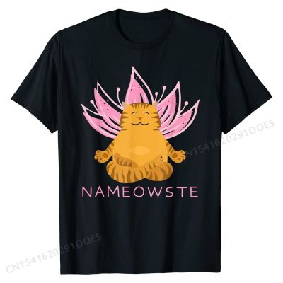 NaMEOWste - Funny Meditation &amp;  T-Shirt Printed T Shirts Prevailing Tops &amp; Tees Cotton Man Custom