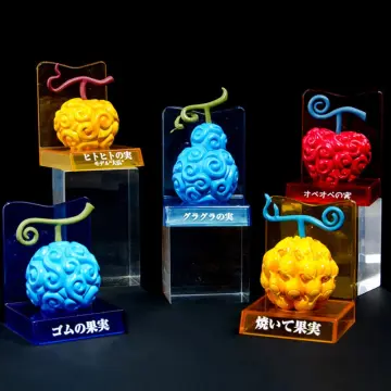 6 PCS One Piece GK Demon Rubber Burning Devil Fruit Anime Figure Model  Ornament