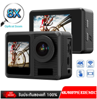 Nanotech 4Kุ60FPS 24MP 8 ZOOM Action camera Touch Screen Super Night Vision HDR 2.4G Remote control 30m สต็อกในไทย