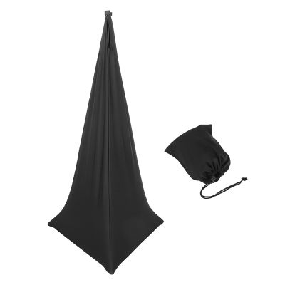 Speaker Stand Cover, DJ Speaker Stand Tripod Scrim Skirt with Carry Bag, 360 Degree Black Cover for Wedding, Stage Gig