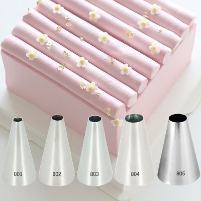 ● 1-5pcs Round Pastry Nozzles For Cake Decorating Icing Piping Cream Nozzles For Macron Cookie Confectionery 801 802 803 804 805