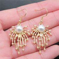 【cw】 Fashion Design Gold Color Fireworks Pendant Earrings Dropshipping Drop 【hot】