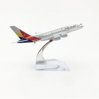 Asiana Airlines Aeroplane รุ่น Airbus A380เครื่องบิน16ซม. โลหะ Diecast 1:400เครื่องบินรุ่นของเล่นเด็กฟรี Shippin