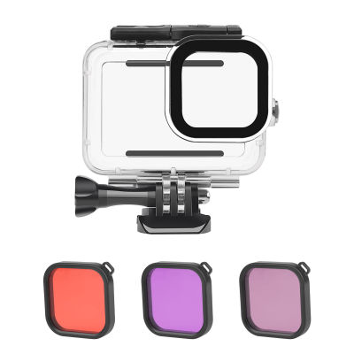 การกระทำกล้องกรณีกันน้ำสีแดงสีชมพูสีม่วงกรองชุดเปลี่ยนสำหรับ GoPro ฮีโร่1011ดำน้ำท่องดำน้ำดูปะการัง