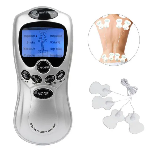 Beurha 2/4 Pads modes Electric Massager Tens unit Acupuncture Body Massage Digital Therapy