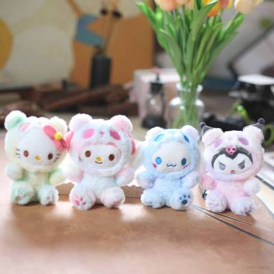 Sanrio Gradient Panda Plush Dolls Gift For Girls Pendant Kuromi Melody Kitty Cinnamoroll Stuffed Toys For Kids