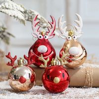 Elk Christmas Balls Ornaments Xmas Tree Hanging Bauble Pendant Christmas Decorations for Home New Year 2024 Party Decor Navidad Christmas Ornaments